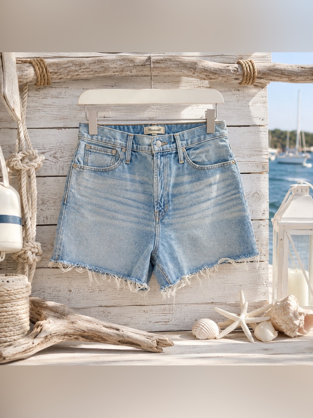 Madewell The Perfect Jean Short Bowman Wash Raw Hem Cutoffs Size 32